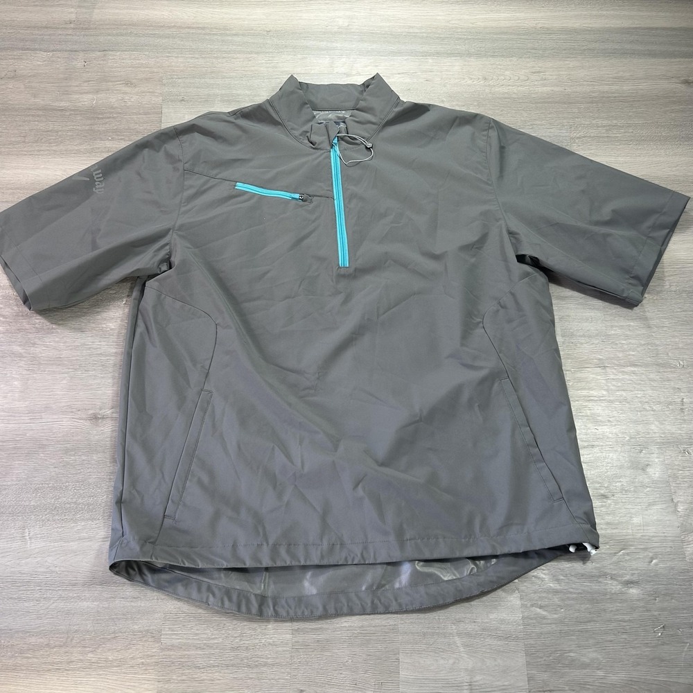 NWOT Callaway Windbreaker Jacket Mens XL Gray Golf 1/4 Zip Short Sleeve Weather